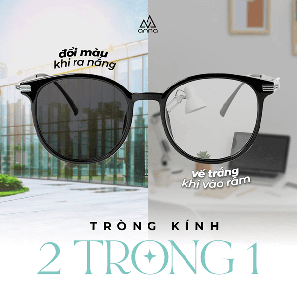 Tròng kính cận đổi màu cực ngầu tại Kính mắt Anna