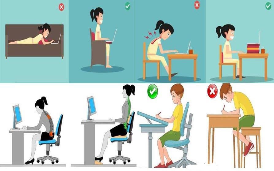 Tư thế học tập và làm việc ảnh hưởng đến sức khoẻ của mắt